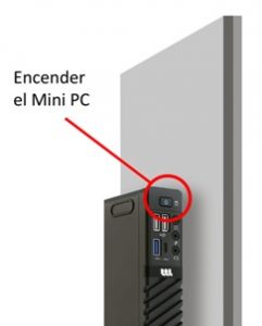 Imagen grafica de la localización del botón de encendido